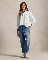 Polo-Collar Fleece Pullover
