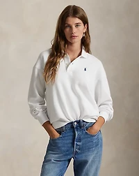 Polo-Collar Fleece Pullover