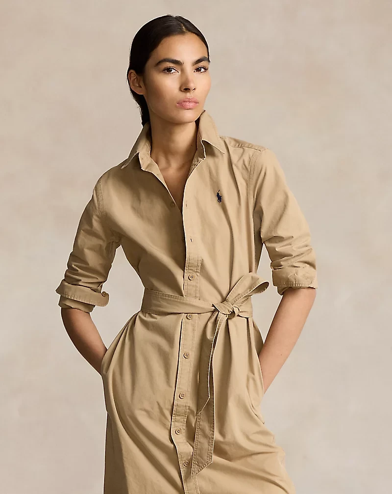 Belted Cotton Midi Shirtdress