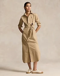 Belted Cotton Midi Shirtdress