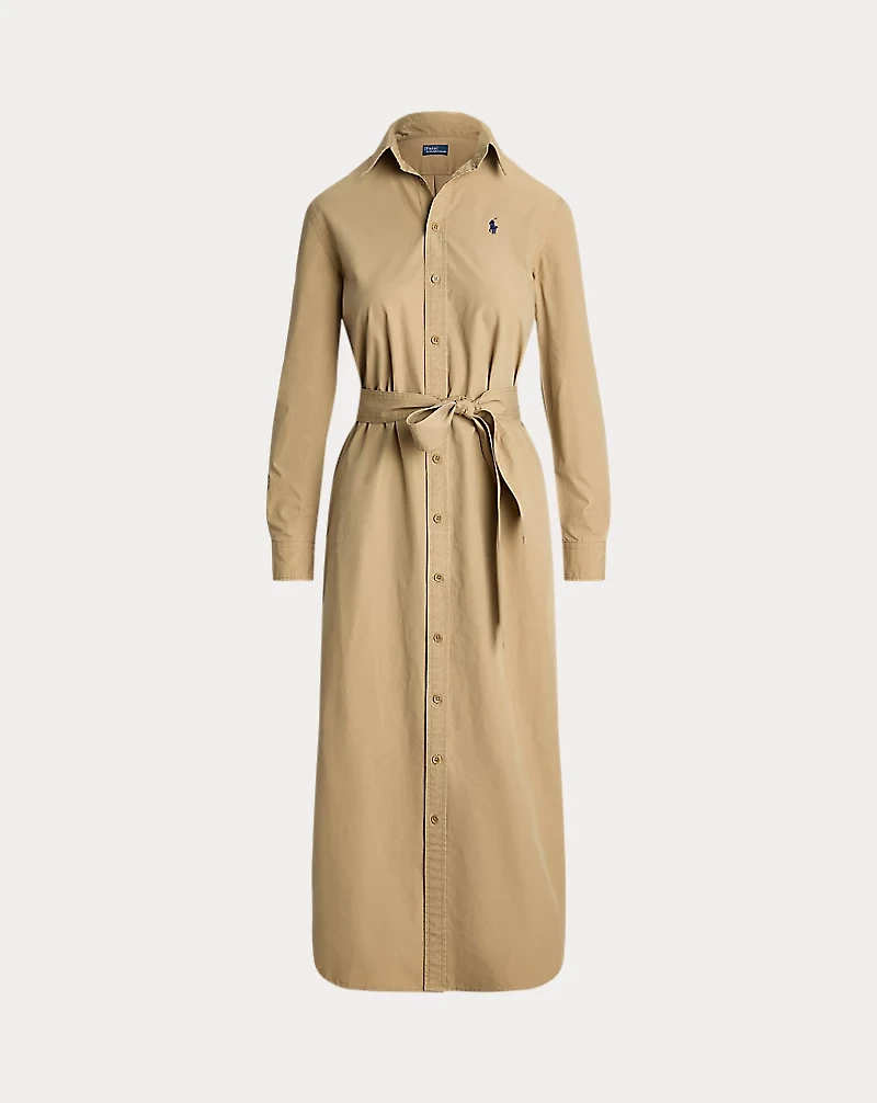 Belted Cotton Midi Shirtdress