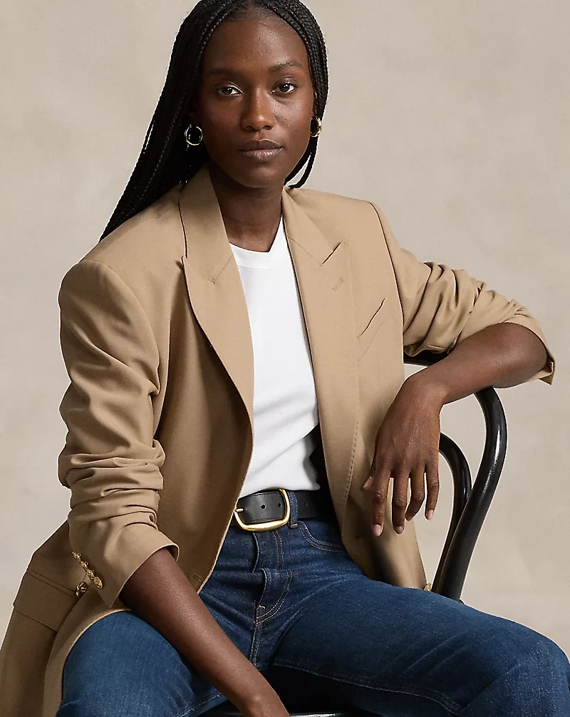 Double-Breasted Wool-Blend Blazer