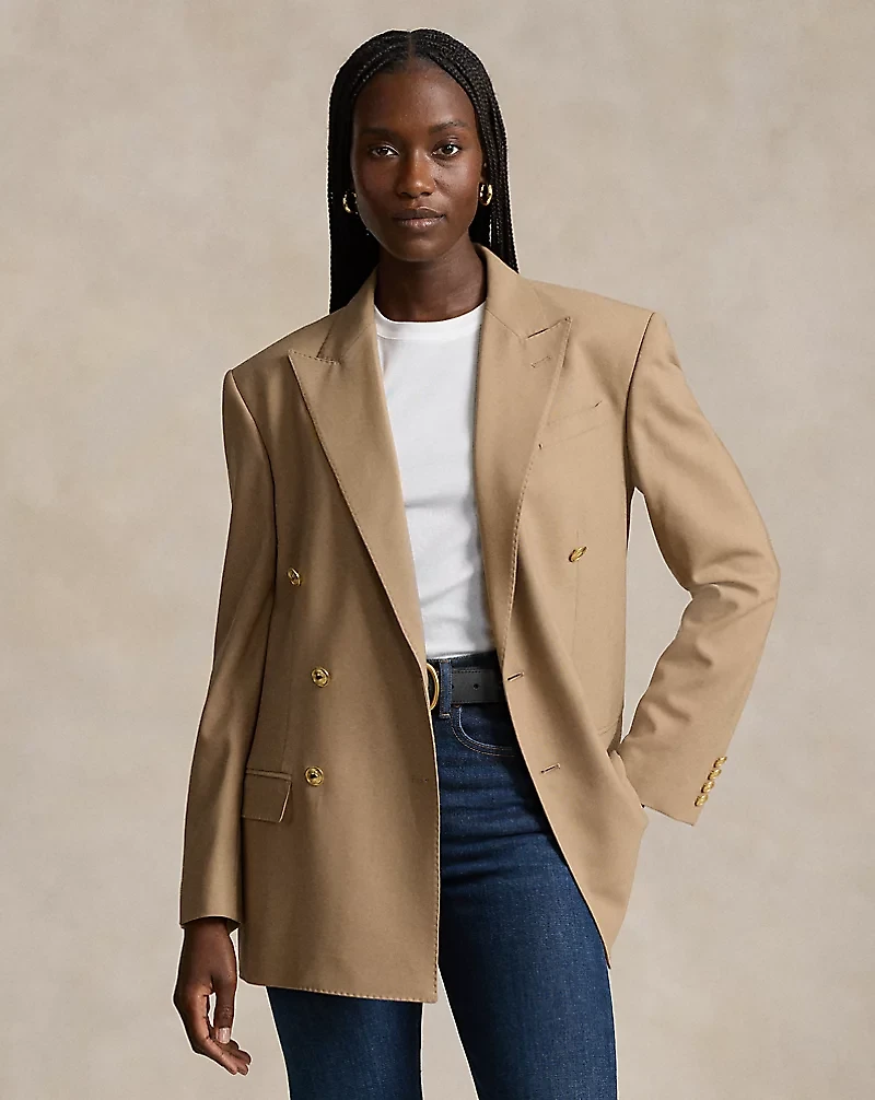 Double-Breasted Wool-Blend Blazer