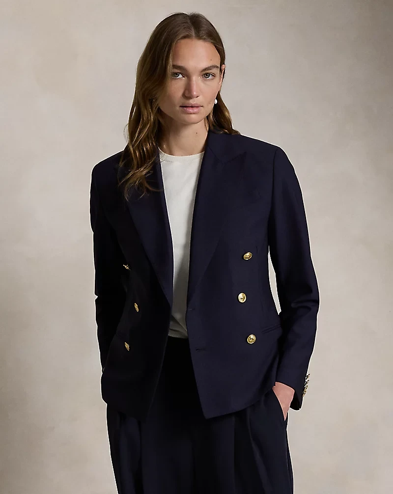 Double-Breasted Stretch-Wool Blazer