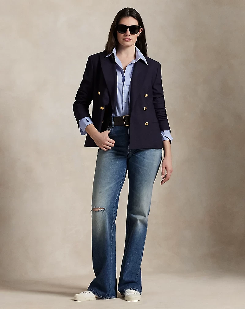 Double-Breasted Stretch-Wool Blazer