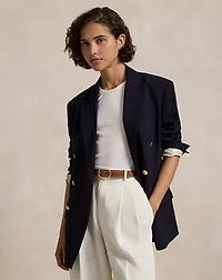 Double-Breasted Stretch Wool Blazer