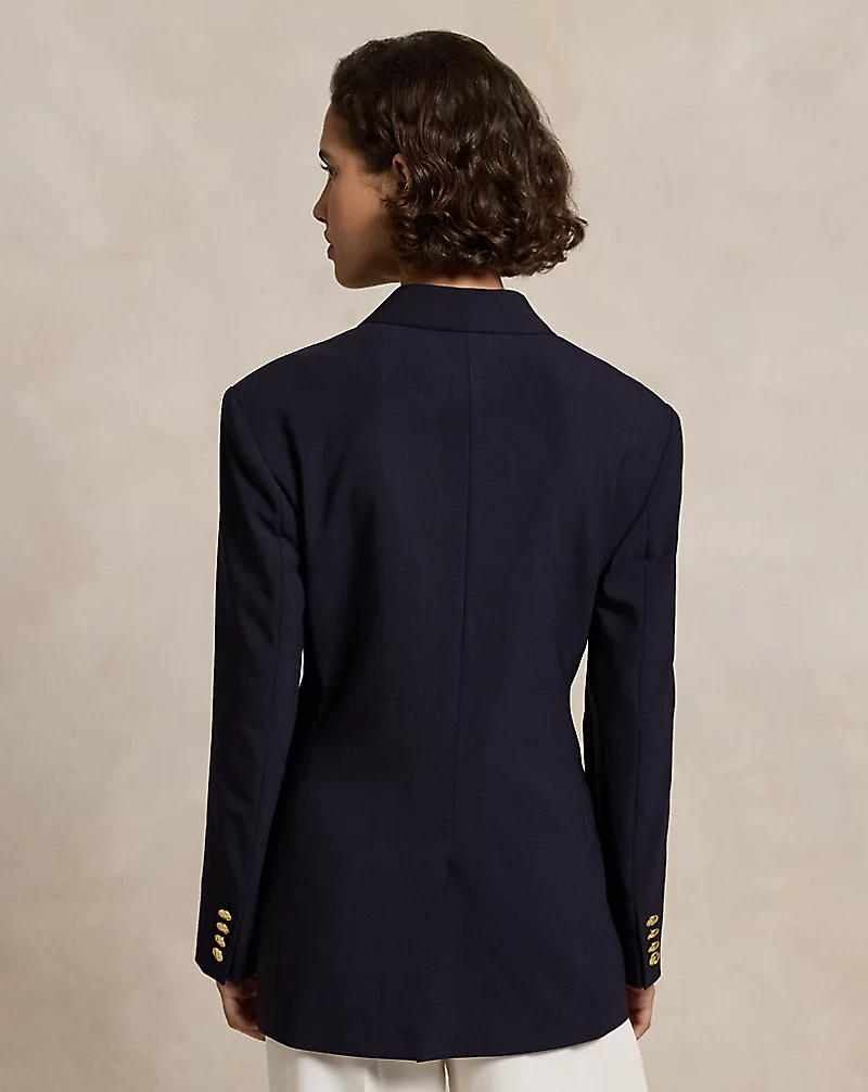 Double-Breasted Stretch Wool Blazer