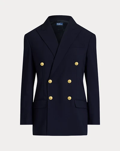 Double-Breasted Stretch Wool Blazer