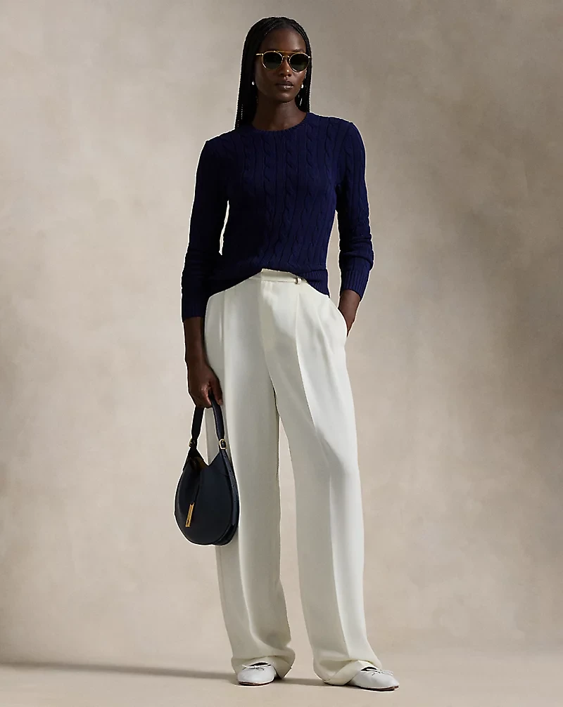 Cable-Knit Crewneck Sweater