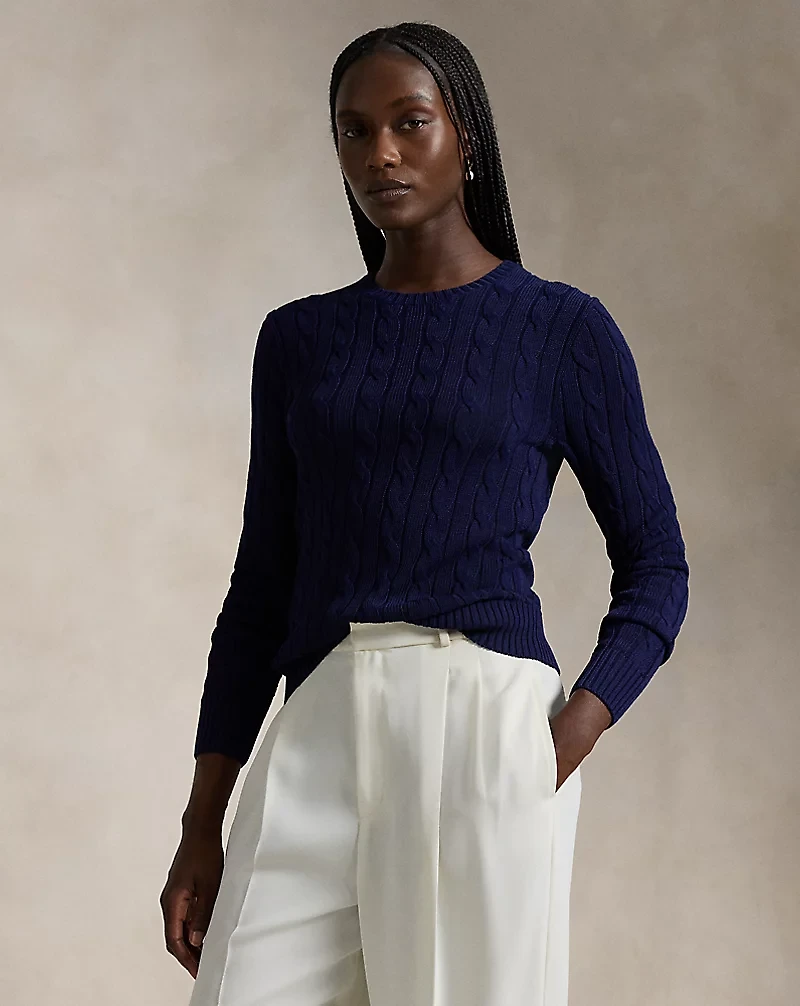 Cable-Knit Crewneck Sweater