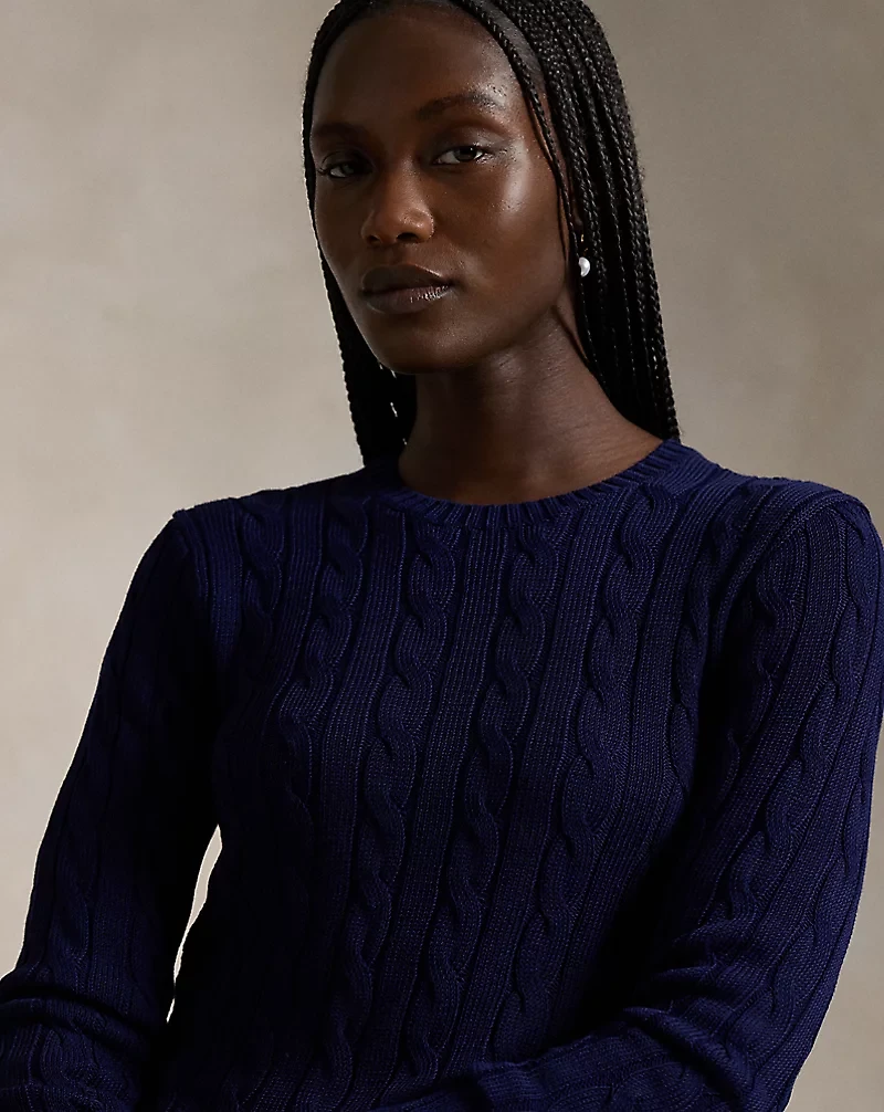 Cable-Knit Crewneck Sweater