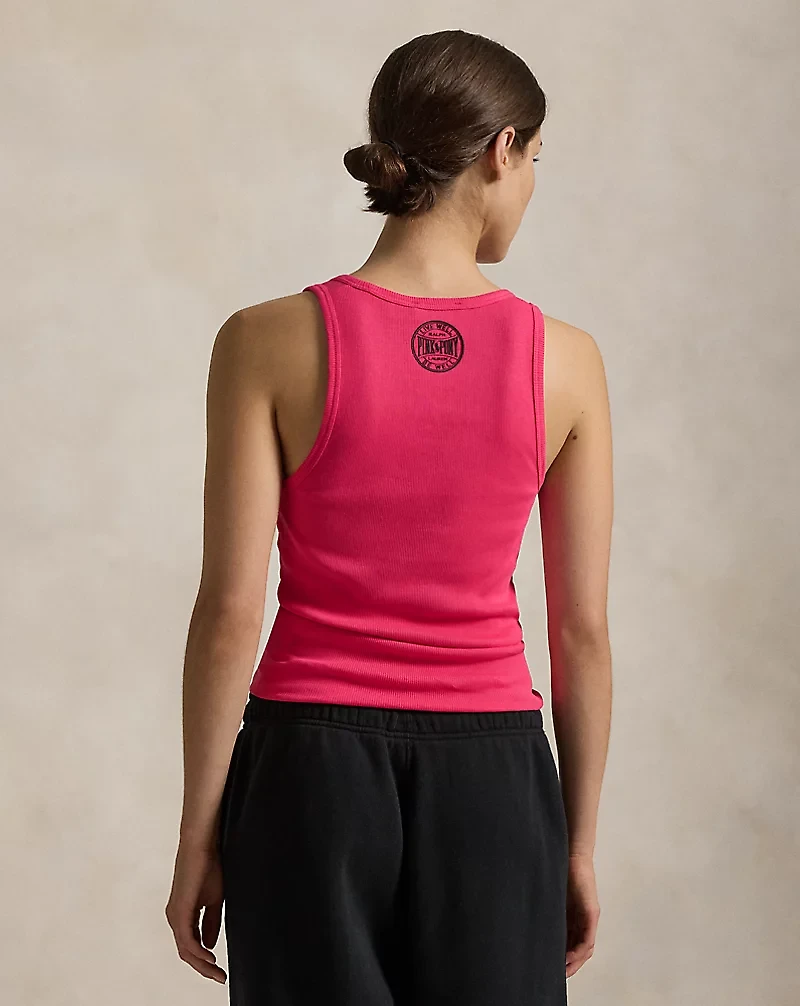Pink Pony Ribbed Cotton Tank