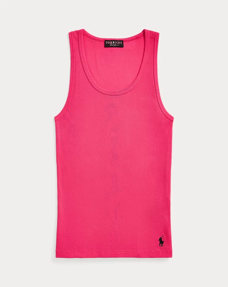 Pink Pony Ribbed Cotton Tank