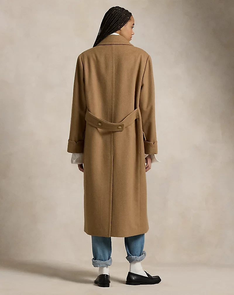 Camel-Hair Long Polo Coat