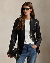 Single-Breasted Lambskin Blazer