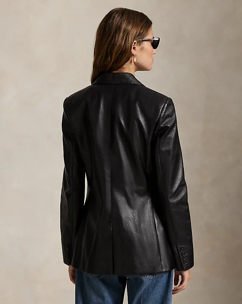 Single-Breasted Lambskin Blazer
