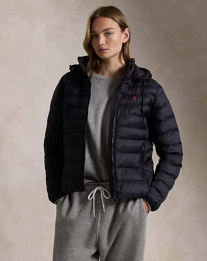 Water-Resistant Packable Hooded Jacket