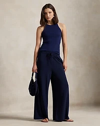 Jersey Wide-Leg Drawstring Pant