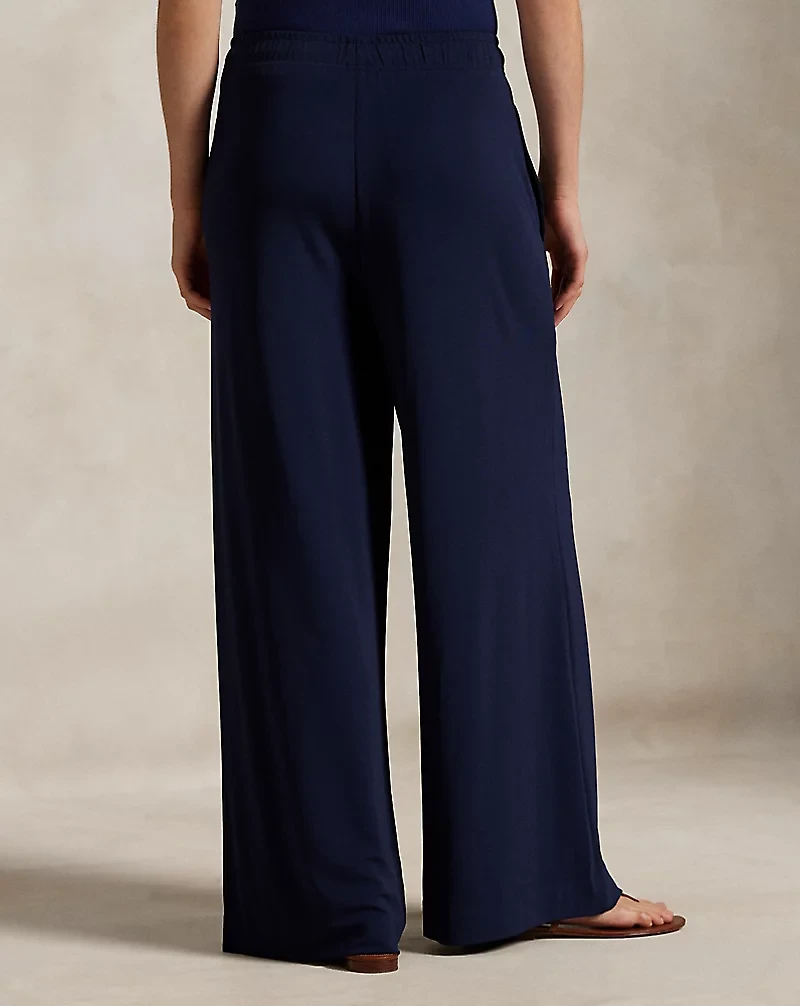 Jersey Wide-Leg Drawstring Pant