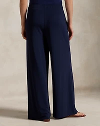 Jersey Wide-Leg Drawstring Pant