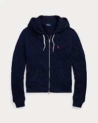 Cable-Knit Cotton Full-Zip Hoodie