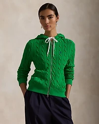 Cable-Knit Cotton Full-Zip Hoodie