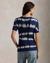 Tie-Dye Cable Cotton Sweater