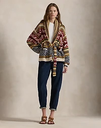 Multi-Pattern Shawl Cardigan