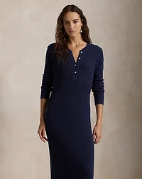 Wool-Cashmere Henley Sweater Dress