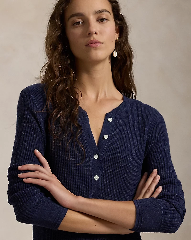 Wool-Cashmere Henley Sweater Dress
