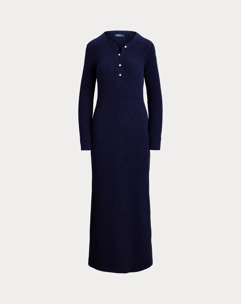 Wool-Cashmere Henley Sweater Dress