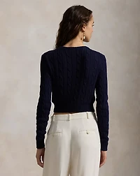Cable-Knit Cotton Cropped Sweater