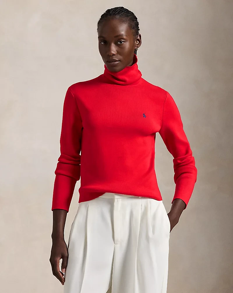 Cotton-Blend Turtleneck