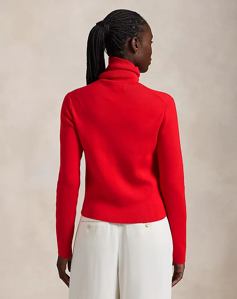 Cotton-Blend Turtleneck