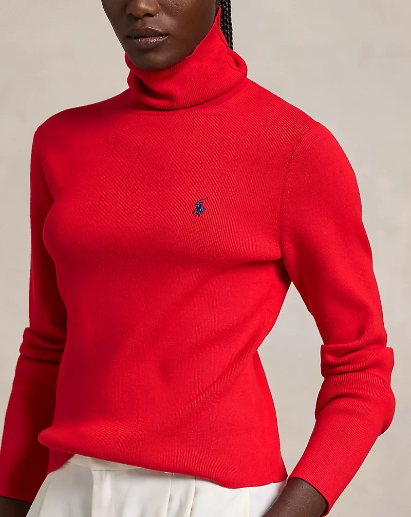 Cotton-Blend Turtleneck