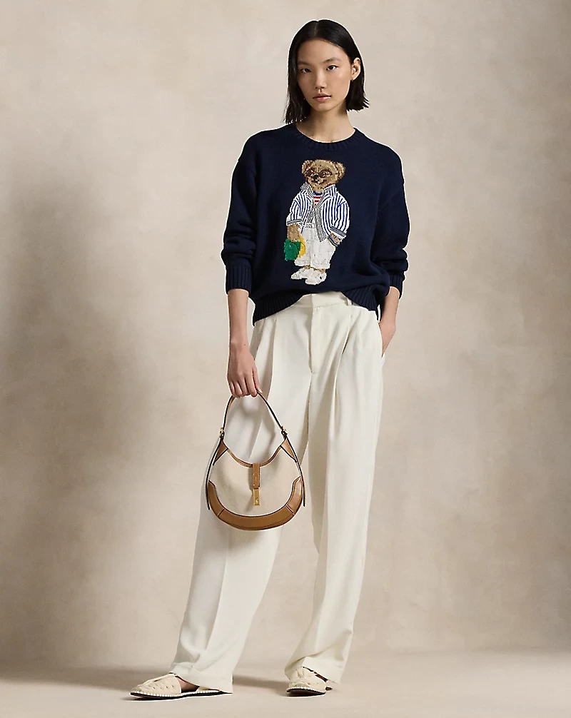 Polo Bear Cotton Crewneck Sweater