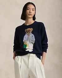 Polo Bear Cotton Crewneck Sweater