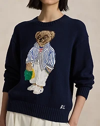 Polo Bear Cotton Crewneck Sweater
