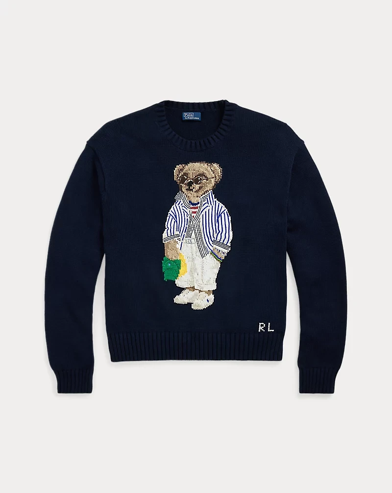 Polo Bear Cotton Crewneck Sweater