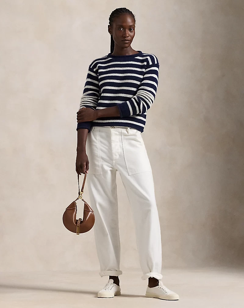 Striped Cashmere Rollneck Sweater