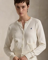 Cotton Crewneck Cardigan