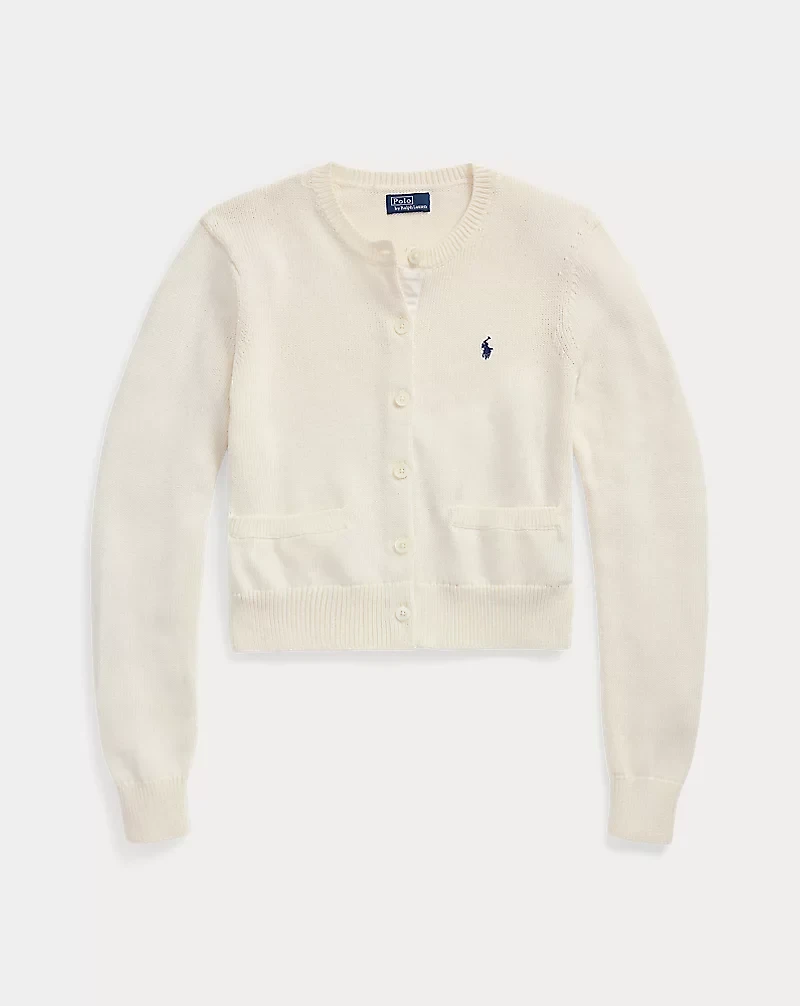 Cotton Crewneck Cardigan