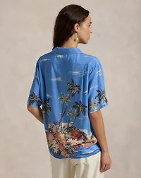 Tropical-Print Camp Shirt