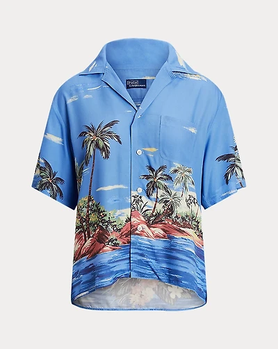 Tropical-Print Camp Shirt