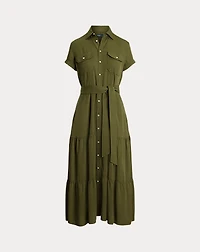 Belted Tiered Shirtdess