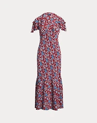 Floral-Print Silk Dress