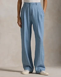 Chambray Wide-Leg Pant