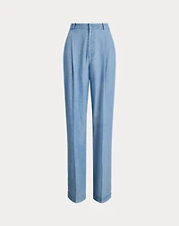 Chambray Wide-Leg Pant
