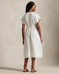 Hemp Short-Sleeve Wrap Dress