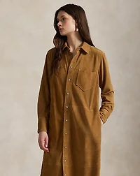 Suede Belted Shirtdress